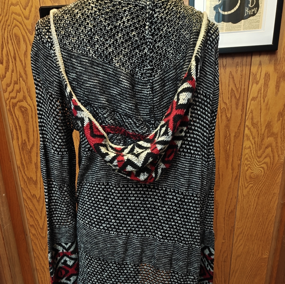 ONE WORLD Hooded Open Front Cardigan - Picture 3 of 5